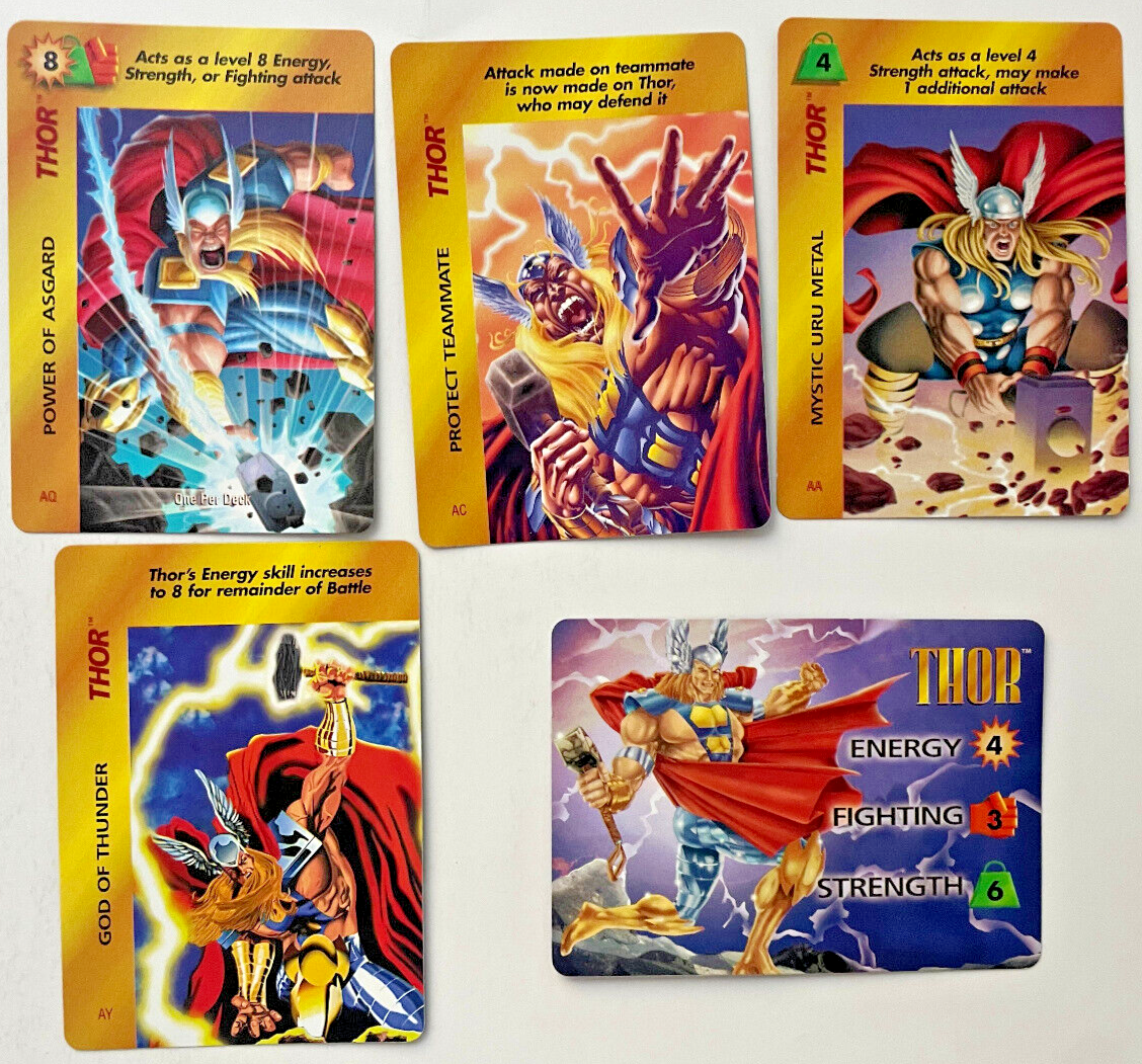 マーベル トレーディングカード Over Power MARVEL 海外 Marvel Overpower 5 THOR Cards TCG CCG MCU Avengers Shield God of