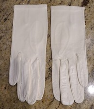 Vintage Size S 6.5 Ivory White Learher Formal 8" Gloves