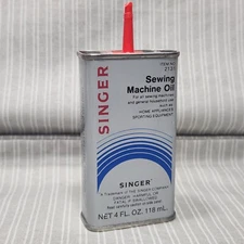 Vintage Handy Oiler, SINGER SEWING MACHINE - Lubricating Oil ~ 3oz Tin Oil Can