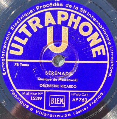 Ricardo Orchester: Serenade / Polnisch Schallplatte 78 Umdrehungen rpm ULTRAPHONE AP 763