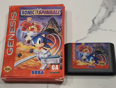 Sonic Spinball (Sega Genesis, 1993) Authentic TESTED FAST SHIPPED