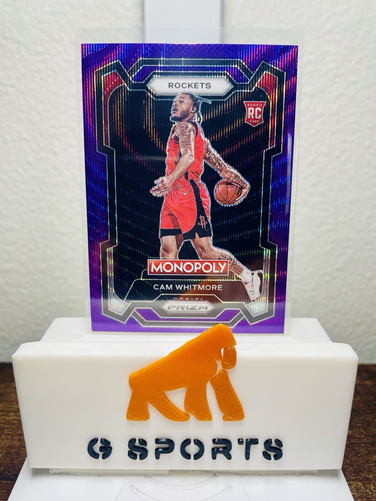 2023-24 Prizm Monopoly Cam Whitmore Purple Wave Prizm Rookie RC #31 Rockets