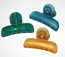 Hair Claw Jaw Tooth Clip Accessory Green Stripe Blue Yellow Frost Made in France