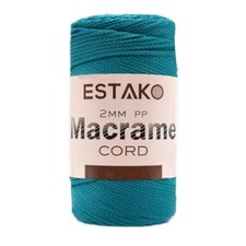 2 mm PP Polyester Macrame Cord 100 Polypropylene 1 Skein 3238 - Peacock Blue