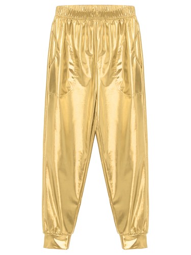 Pantalones de mujer brillantes pantalones holgados pantalones elásticos ropa de club de baile largos - Imagen 60 de 92