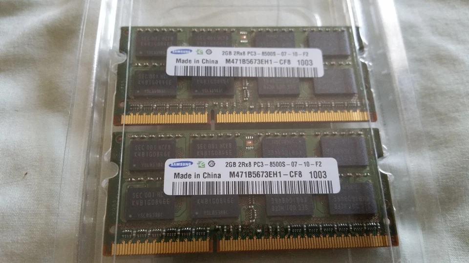 OEM Apple MC457G/A Memory Module 4GB (2x2GB) PC3-8500 DDR3 SODIMM RAM Kit - Image 2 of 2