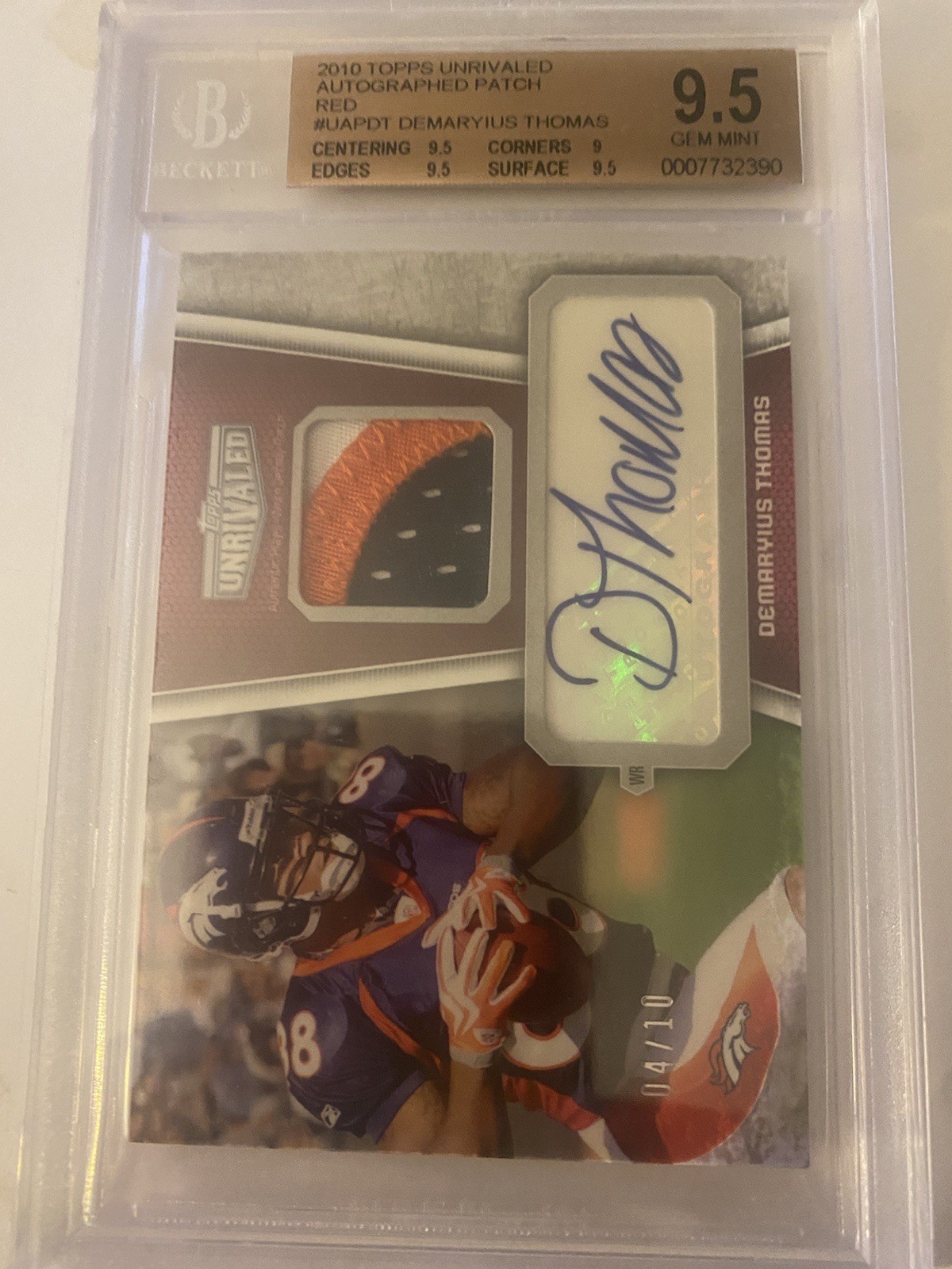Demaryius Thomas Topps Unrivaled Autographed Patch #UAPDT Base