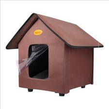 Heated Outdoor Cat House for Feral Cats Insulated Weatherproof Elevated Shelter