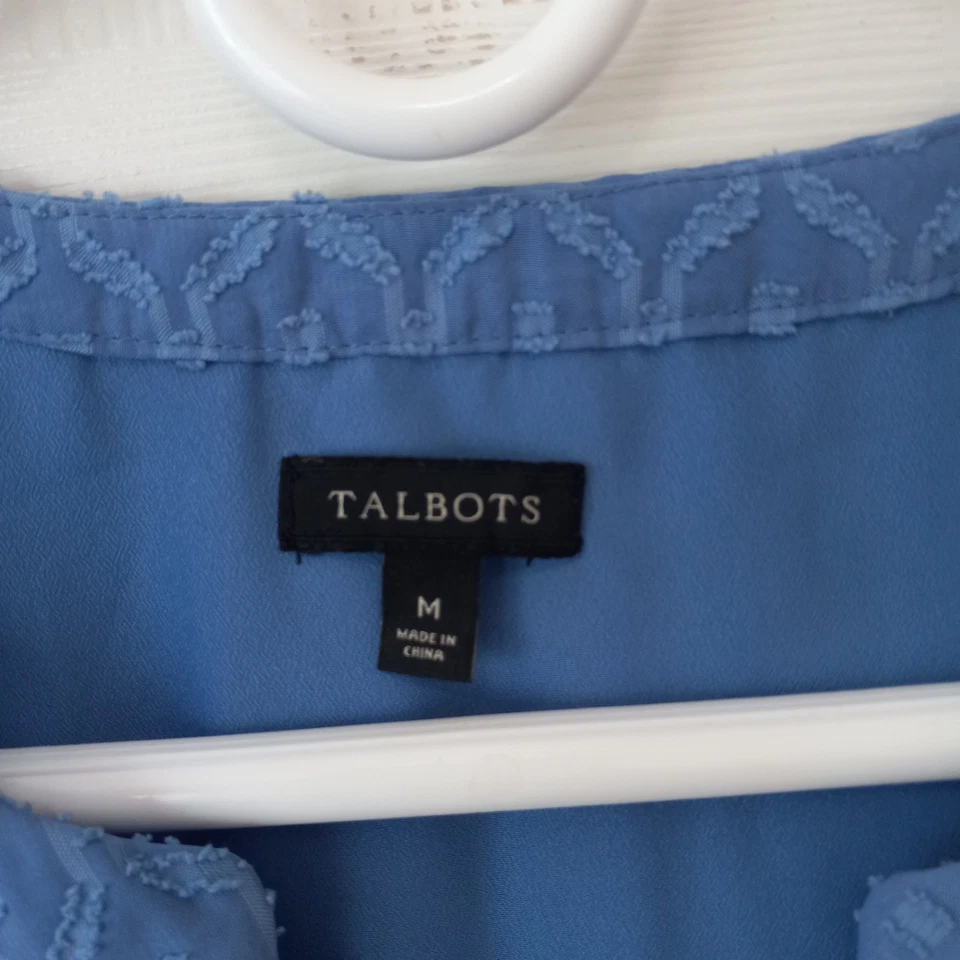TALBOTS Women's Blue Lined Polyester Casual Career Everyday Top Size M - Image 2 of 4