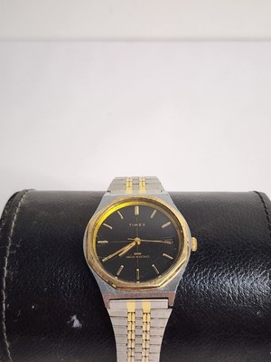 Timex Marlin Royal Oak Wind Up Watch Black Dial Two Tone Case | eBay