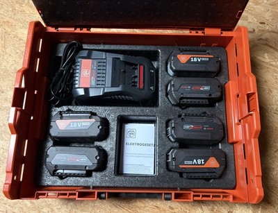 FEIN Akku Set - 6x GBA 18V 4,0Ah mit GAL 1880 CV AS in L-Boxx 136 Bosch AMPshare