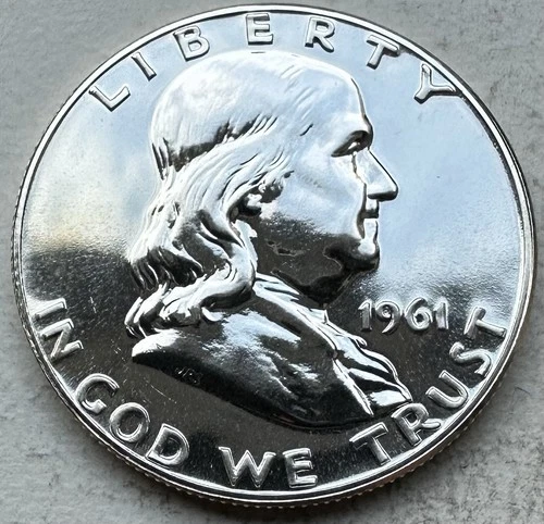1961 Proof Franklin Half Dollar 90% Silver-INV#8690