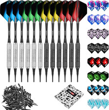 16G Soft Tip Darts with Extra Flights and Plastic Points for Beginners
