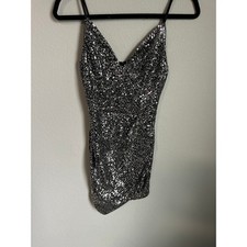 Crystal Doll Silver Sequin Mini Dress size 3