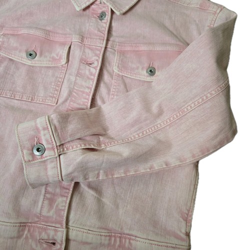Ambercrombie Kids Girl’s Denim Jacket Size 15/16 Pink Trucker Distressed - Picture 12 of 20