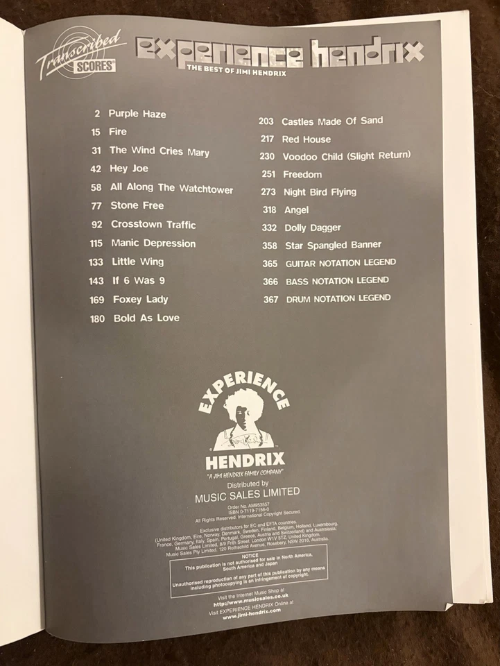 Experience Hendrix : The Best of Jimi Hendrix - Transcribed Scores - Image 3 of 4
