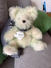 🐻 Teddy Bär, Mohair in Hellgrün, mit Glasaugen , 24 cm .