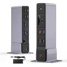 TobenONE USB C Docking Station 3 Monitors, 18in1 Triple 4K Display, 150W Powe...