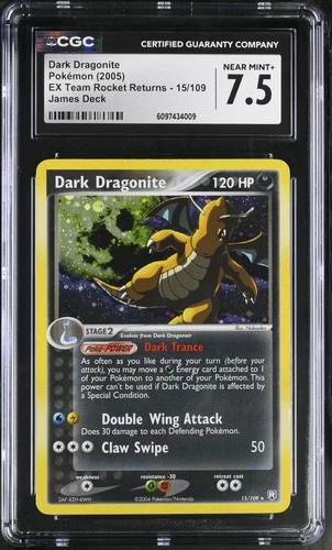 CGC 7.5 Dark Dragonite Team Rocket Returns Holo 15/109 Graded Pokemon Card