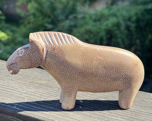 Vintage Hand-Carved Soap Stone Zebra/ Africa Approx H 3.5” L 6”