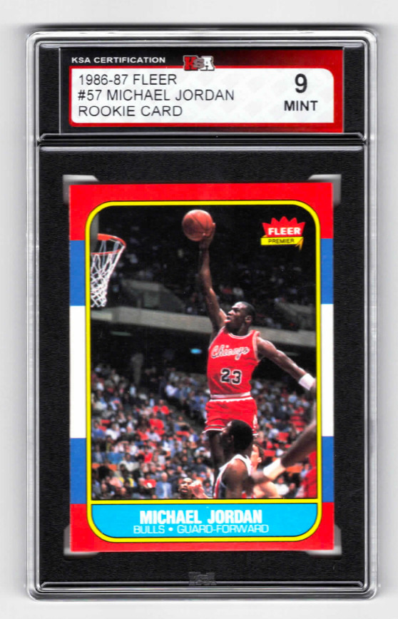 Fleer 1986-87 1987 #57 Michael Jordan Rookie RC Card KSA 9 MINT