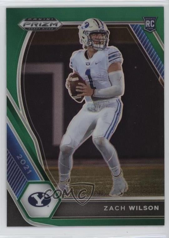 2021 Panini Prizm Draft Picks Green Prizm Zach Wilson #105 14x1