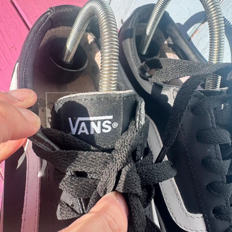 Vans Ward Platform Black Leather Sneakers Polka Dot Lining UK 5 EUR 38 image 3