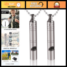 Loud Titanium Emergency Whistle Necklace Keychain - 120dB Survival Whistles for