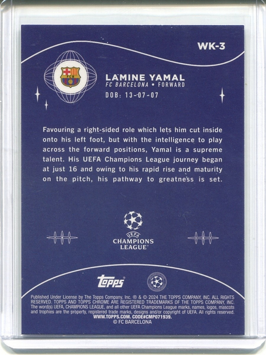 LAMINE YAMAL 2023-24 TOPPS CHROME WONDERKIDS #WK-3 FC BARCELONA RC view 2
