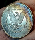 * 1887 * BU MS+ RAINBOW TONED REVERSE SUPERB MORGAN SILVER DOLLAR #A5