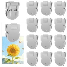 12pcs Cubicle Clips for Fabric Walls, Push Pin Clips, Cubicle Hooks, 12 Count