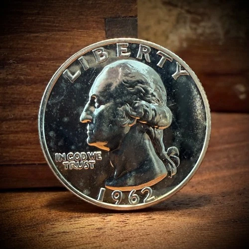 1962 Proof Washington Quarter  - 90% Silver - Philadelphia Mint USA Coin