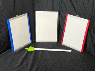 Magnetic Kids Dry Erase Whiteboard 9 X12  Includes 3 White Boards and Pointer