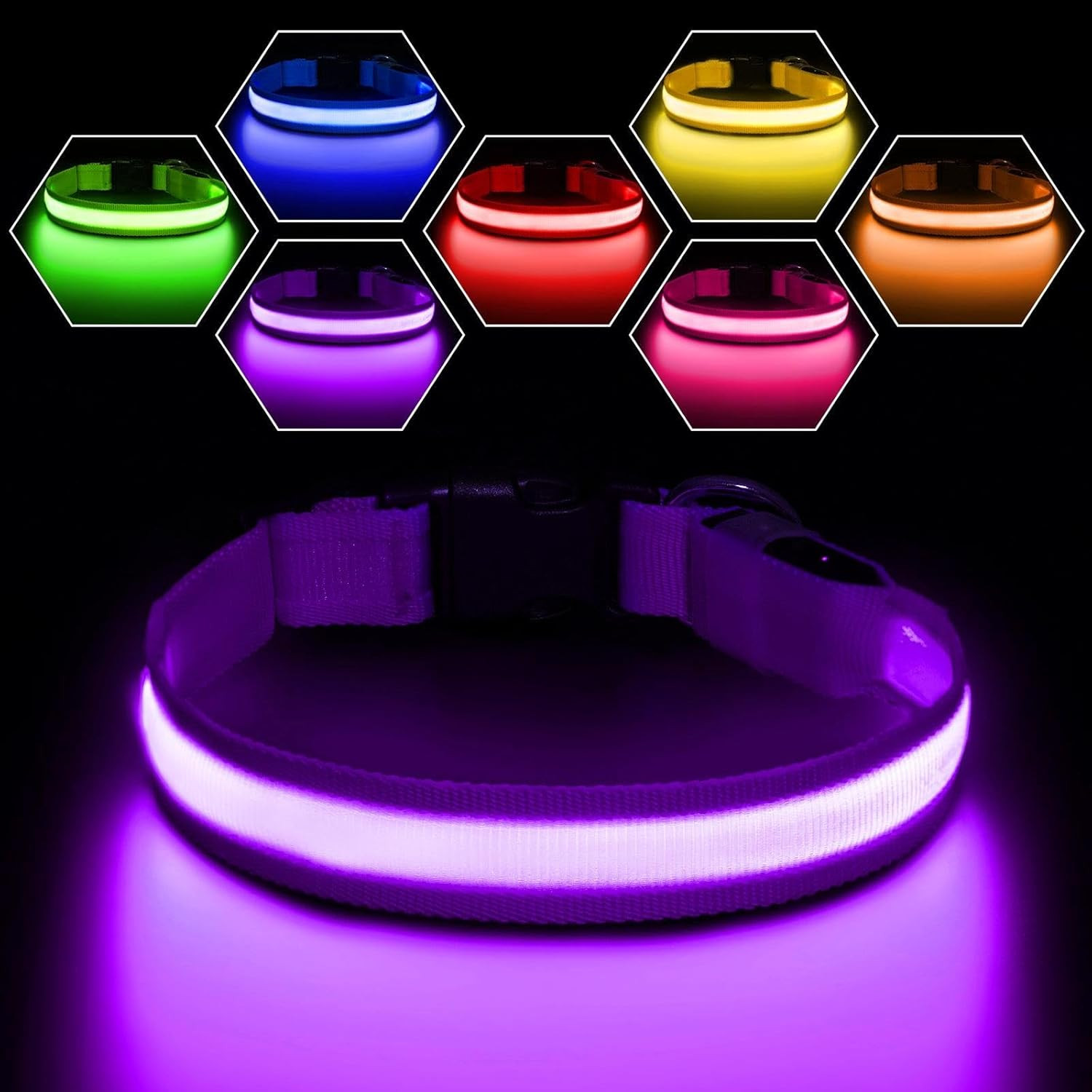 Collare Cane LED Impermeabile IPX7 per Trekking e Notturna