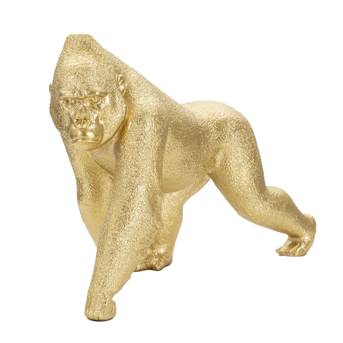 Statue gorille or 29cm en résine, sculpture figurine animale moderne pour décoration maison