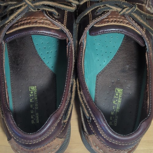 Sperry Top-Sider Men’s 8M Mako Boat Shoes Two-Tone 2-Eye Brown Leather - Picture 3 of 9