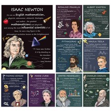 KALEFO 9PCS Science Posters Scientists 11.2 x 14.2 inches, Multi