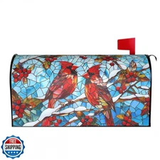 Giwawa Winter Cardinal Bird Mailbox Covers Red Birds on Holly Ber