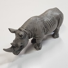 Schleich Detailed Horned Rhino Rhinoceros 2001 Retired Animal Figure 5.5"x2.5"