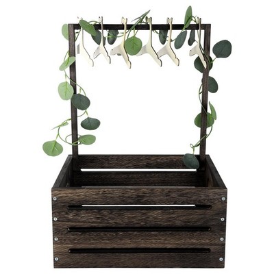 Okydoky Wooden Baby Shower Crate Closet, Baby Gift Basket with Handle, Kids Clot