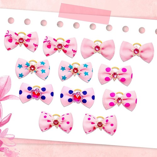 40Pcs Hair Bows PINK Dog Hair Bows Clips Grooming Accessories for Pet Puppy Cat - Picture 3 of 6