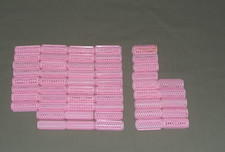 52 Vintage Snap-on Pink Plastic Hair Curlers, Snap Hold Rollers in 2 sizes