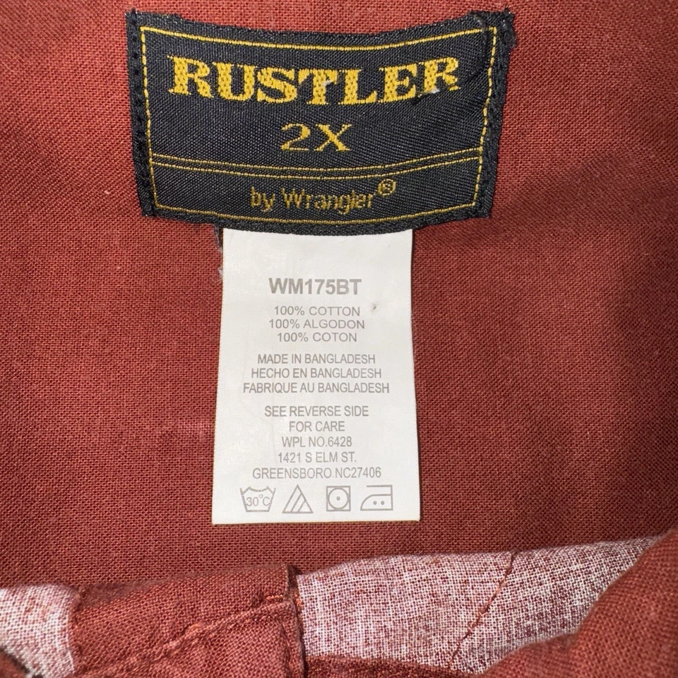 Vtg Rustler By Wrangler Shirt Mens  2X Aztec Western Pearl Snap Southwest - Image 2 of 4