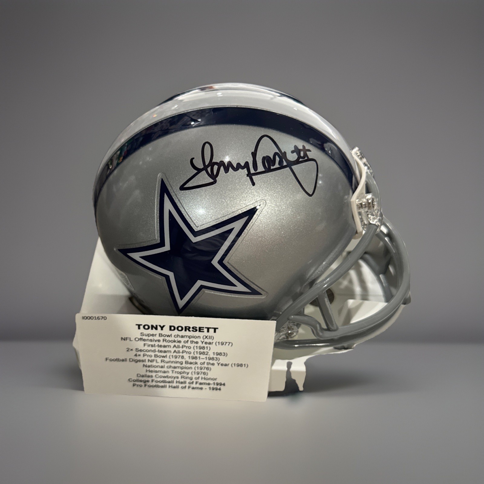 Tony Dorsett Autographed Dallas Cowboys Mini Helmet tristar W Holo