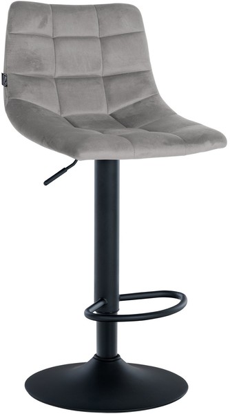 Barhocker Jerry Samt Schwarz Grau-image