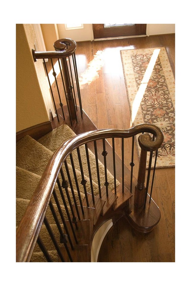 7230 Red Oak Left Hand Volute - 6210 Wood Staircase Handrail Fitting ...