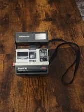 Vintage Polaroid Sun 600 LMS Instant Film Camera W/Strap Not Tested Authentic