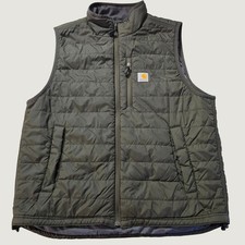 Carhartt Rain Defender Gilliam Vest Mens Large Green Quilted Puffer 102286