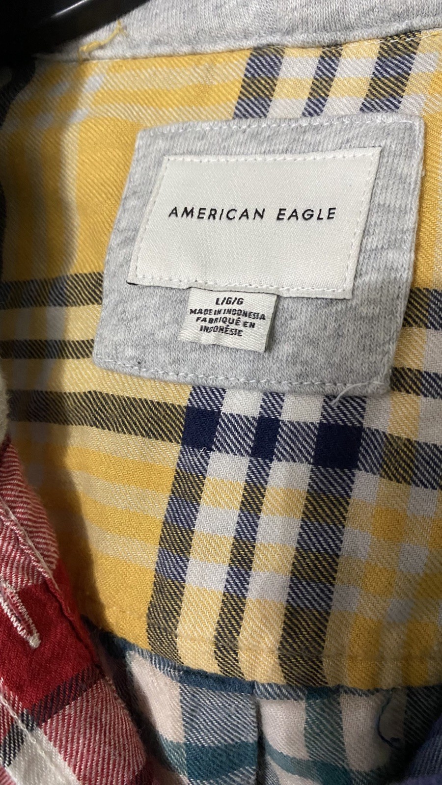American Eagle Patchwork Plaid Button-Up Hooded F… - image 4