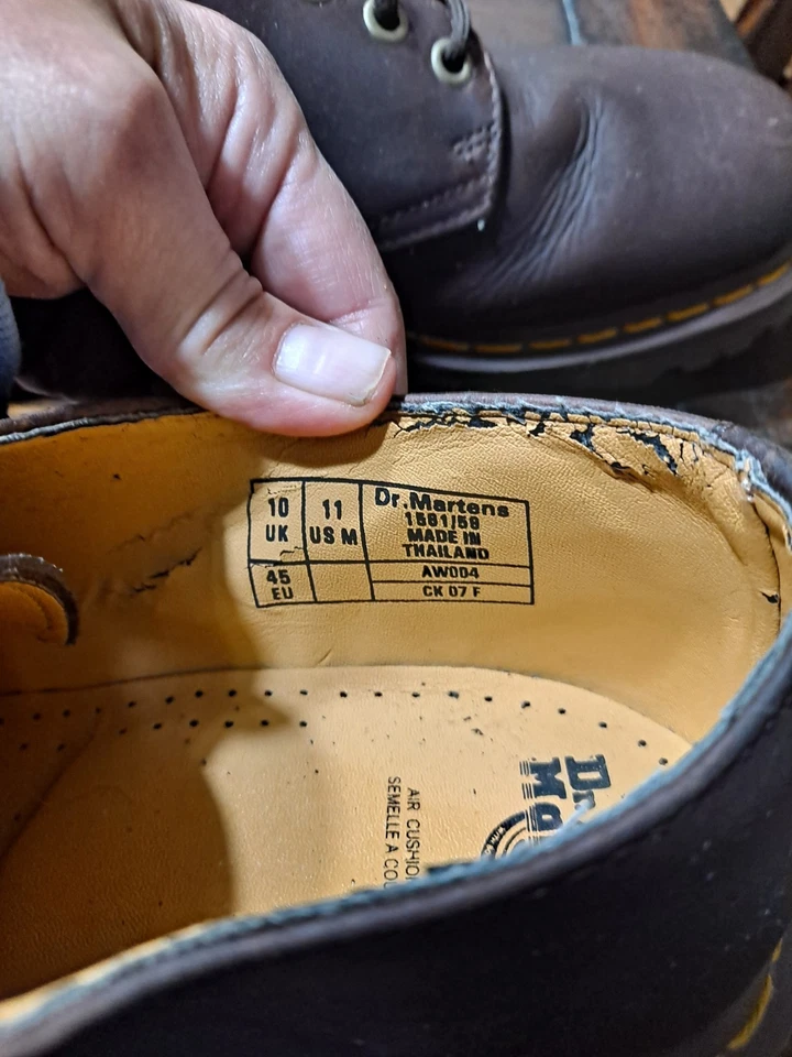 Винтажный Dr. Martins размер 11 Drk. Коричневый отличное состояние товара - Изображение 3 из 4